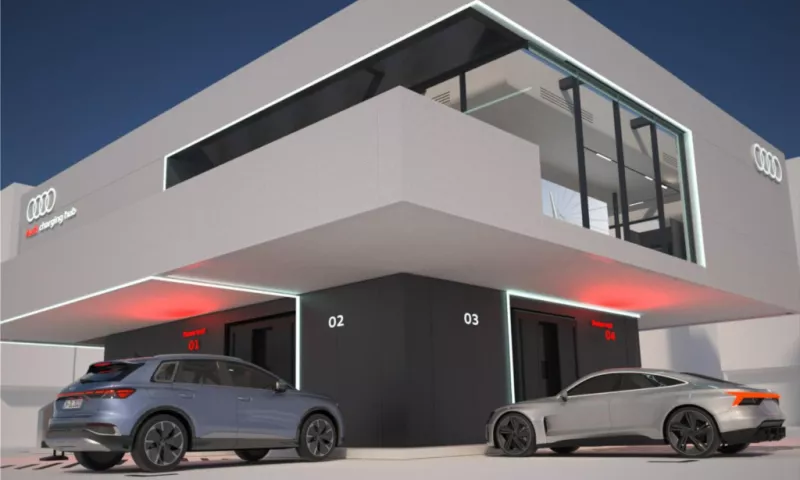 Audi has unveiled the world's first premium electric car charging station!