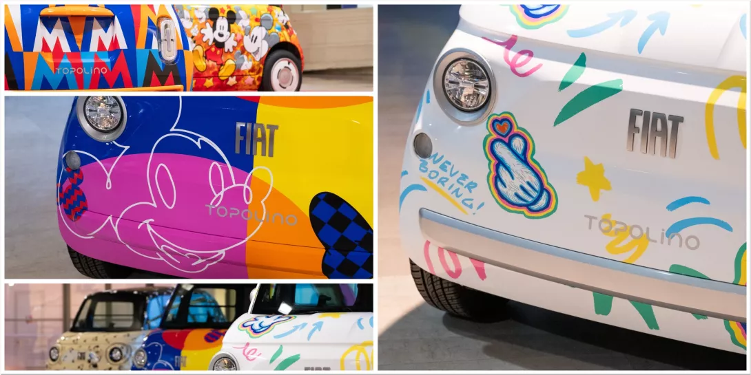 Fiat and Disney Celebrate 100 Years of Mickey Mouse with Artistic Cars